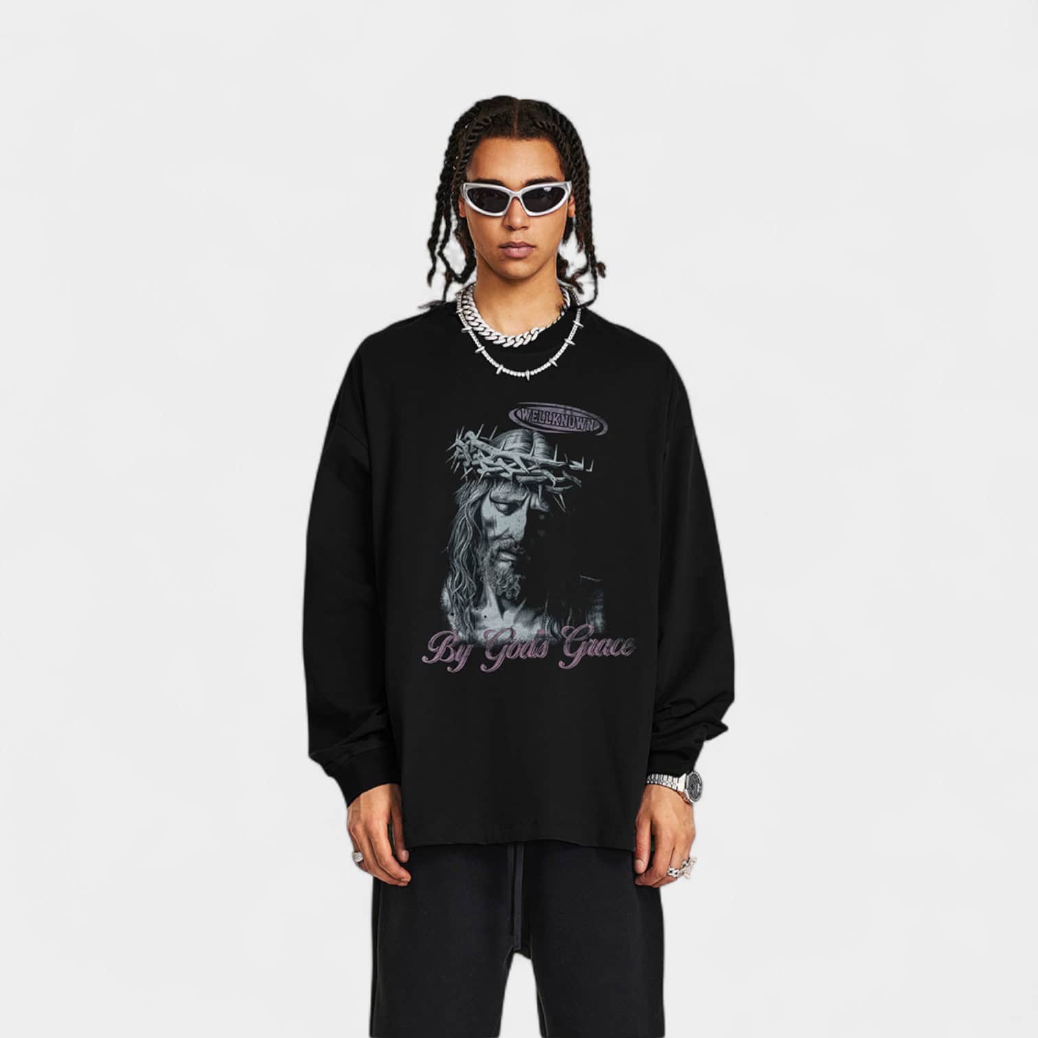 Herren Sweatshirt mit künstlerischem Druck und langen Ärmeln