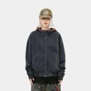 Damen Jacke mit Karomuster, langen Ärmeln und Reißverschluss