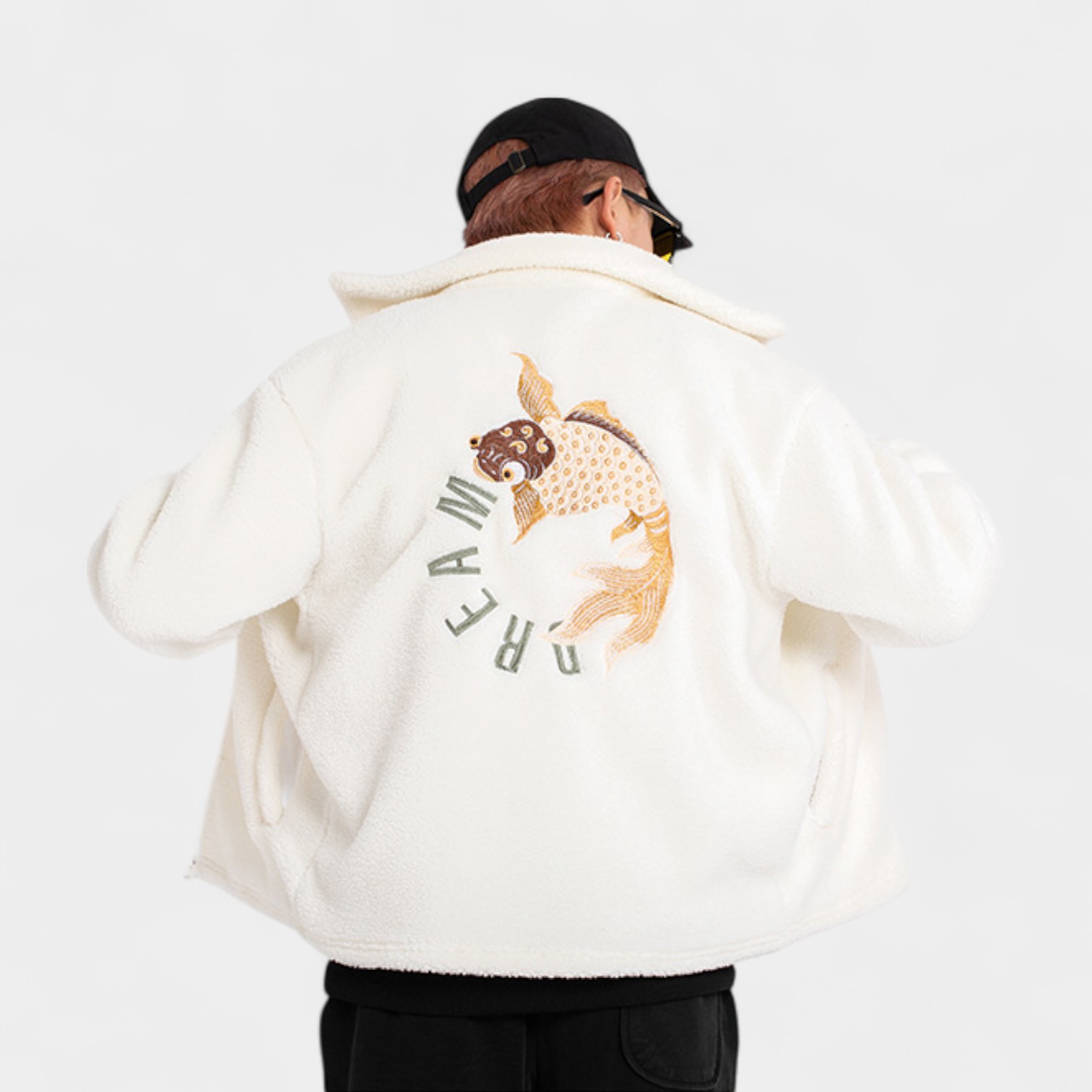 Herren Fleecejacke mit künstlerischem Druck und langen Ärmeln – Bild 6