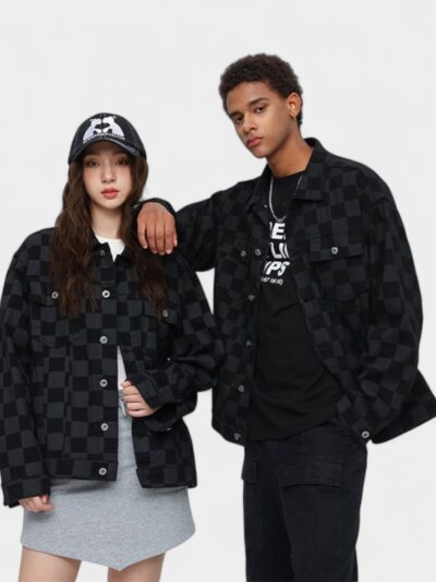 Unisex Checked pattern Long sleeves Casual Shirt