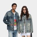 Unisex Oversized Jeansjacke mit langen Ärmeln