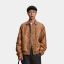 American Style Street PU Leather Lapel Jacket Men's and Women's Loose Trendy Neutral High Street Retro Motorcycle Jacket
