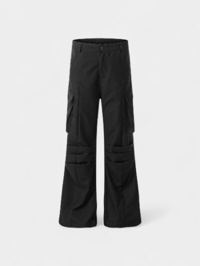 OREETA, American Retro Pleated Micro-Laptop Pants Men's and Women's Autumn Big Pocket Advanced Micro-Laptop Casual Pants