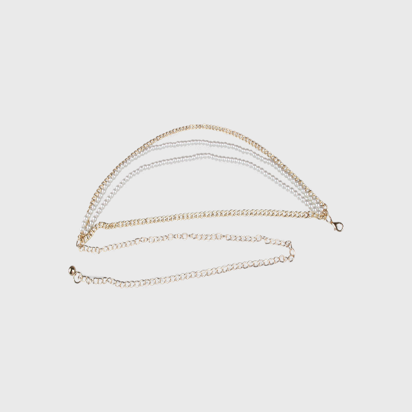 Amazon WISH AliExpress European and American fashion new jewelry accessories cross-border manufacturers Pearl metal handmade waist chain