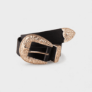 European and American Street Fashion Exaggerated Sheep Head Carved Buckle Belt Women's Personality Dress Coat Suit Leather