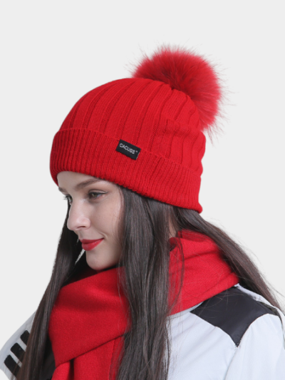Knitted hat spot wholesale pure wool autumn and winter fashion wool hat warm ladies big head circumference cap