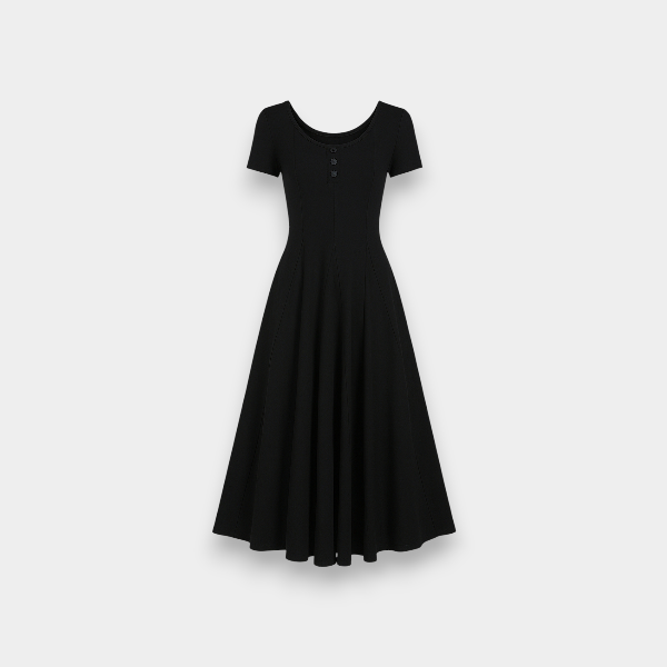 Damen Slim Fit Kurzarmkleid – Bild 2