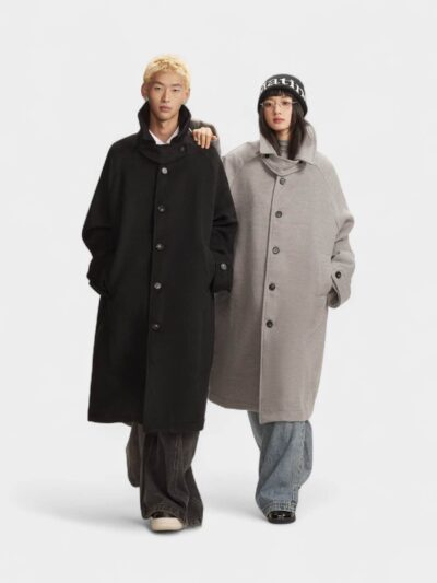 Casual long windbreaker lapel casual little lady windbreaker wholesale