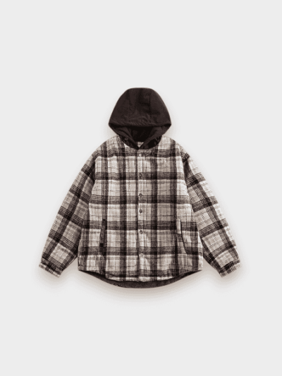 American Style Vintage Plaid Lambskin Thickened Hooded Cotton-padded Coat Men's Trendy Brand Couple's All-match Sweatshirt Cotton-padded Jacket