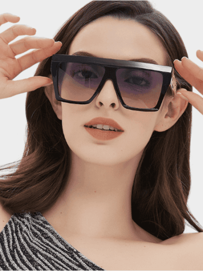 European and American trend wide leg hollow letter retro square large frame sunglasses 2024 new foreign trade personalized sunglasses