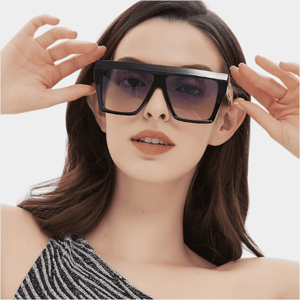 European and American trend wide leg hollow letter retro square large frame sunglasses 2024 new foreign trade personalized sunglasses