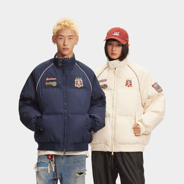 CATTEE American Retro Lamb Wool Stitching Lapel Cotton Coat for Men and Women Winter Thickened Warm Cotton Coat Coat Trendy