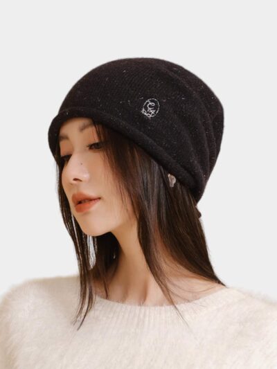 Korean style fashionable woolen hat women's autumn and winter warm knitted hat big head circumference face-looking small pile hat trendy all-match cold hat