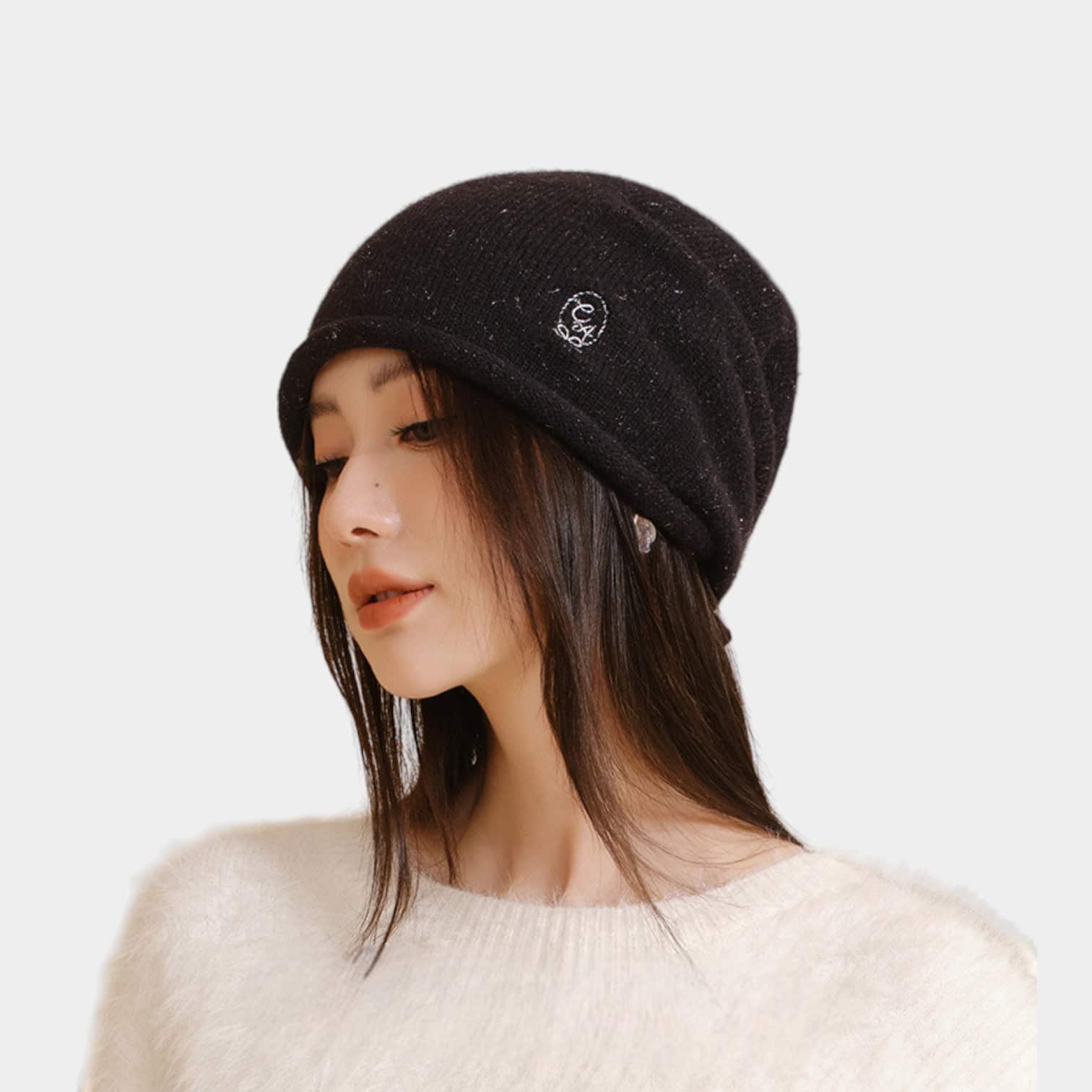Korean style fashionable woolen hat women's autumn and winter warm knitted hat big head circumference face-looking small pile hat trendy all-match cold hat