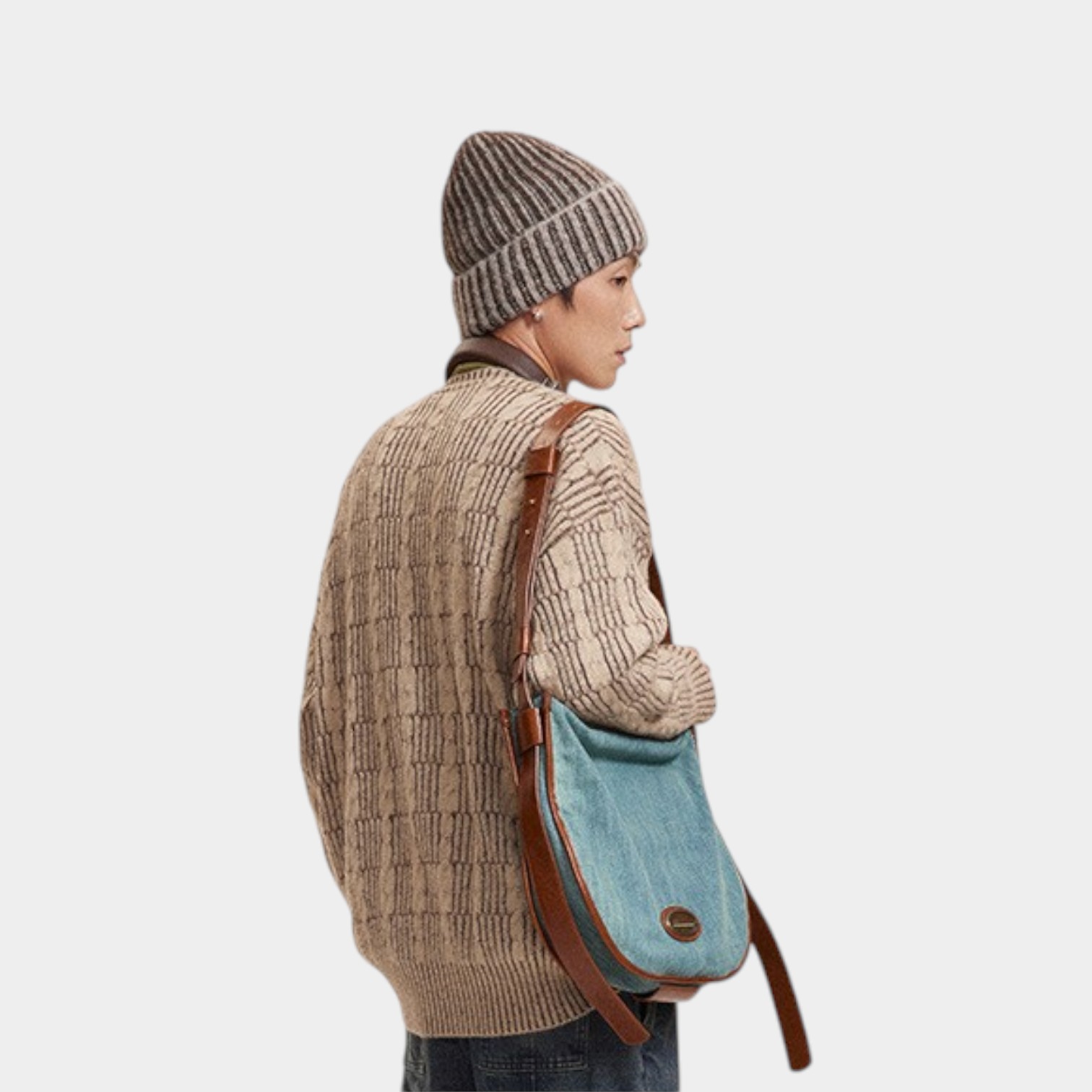 Herren Oversized Langarm Strickpullover – Bild 2