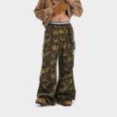 OREETA American style big pocket pure cotton camouflage overalls men's pants foot button adjustment fashion brand casual camouflage pants