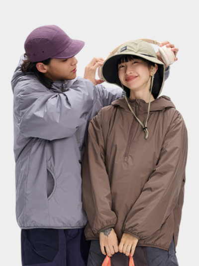 DuPont Three-proof 90 White Duck Down Half-zipper Pullover Down Jacket Neutral Outdoor Tooling Hiking Lightweight Down Jacket