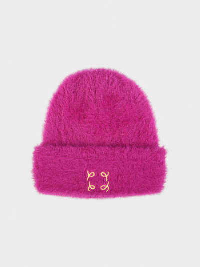 Autumn and Winter new jacquard mink-like quality knitted hat trendy embroidered Logo men's and women's wool hat spot warm hat