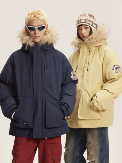 CATTEE Winter Fur Collar Pike Men's Fashionable High-end Sense American Vintage Work Coat BF Coat for Couple - copy