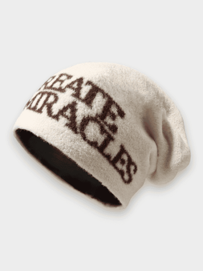 Autumn and Winter Knitted Hat Women's Japanese Style Simple All-match Wool Hat Korean Style Fashionable Face Showy Small Bag Headcap Cold-proof and Warm-keeping