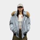 Winter All-match Removable Fur Collar Tooling Hooded Parker Clothing National Fashion Embroidered Warm Cotton Clothes for Men and Women