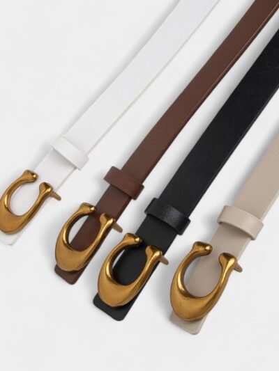 High-end Women's Belt Women's C Buckle All-match Fashion Commuter PU Imitation Leather Belt Women's Belt