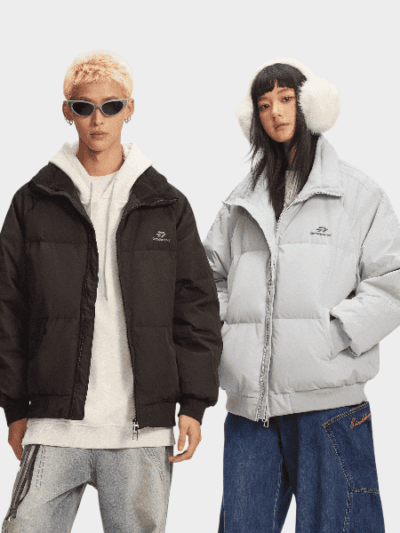 CATTEE White Duck Down Rhomboid Down Jacket for Men and Women Winter Fashion All-match Lightweight Warm Couple Baseball Jacket Coat
