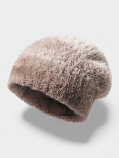 Autumn and winter New knitted hat women's Korean-style loose big head circumference pile hat fashion gradient thickened warm velvet hat