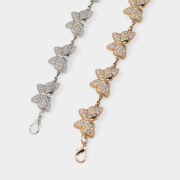 New style metal sweet beauty waist chain cross-border spring skirt versatile heavy industry young elegant rhinestone butterfly waist chain