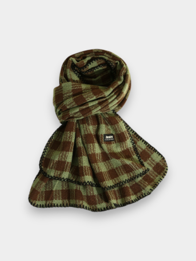 Vintage Contrasting Color Plaid Scarf Student High-end Korean All-match Warm Plaid Scarf Women's Winter Maillard Shawl