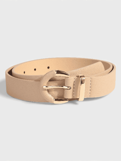 New Women's Semi-circular Buckle All-match Basic Leather Semi-circular Belt Cross-border Simple PU European and American Fashion Belt