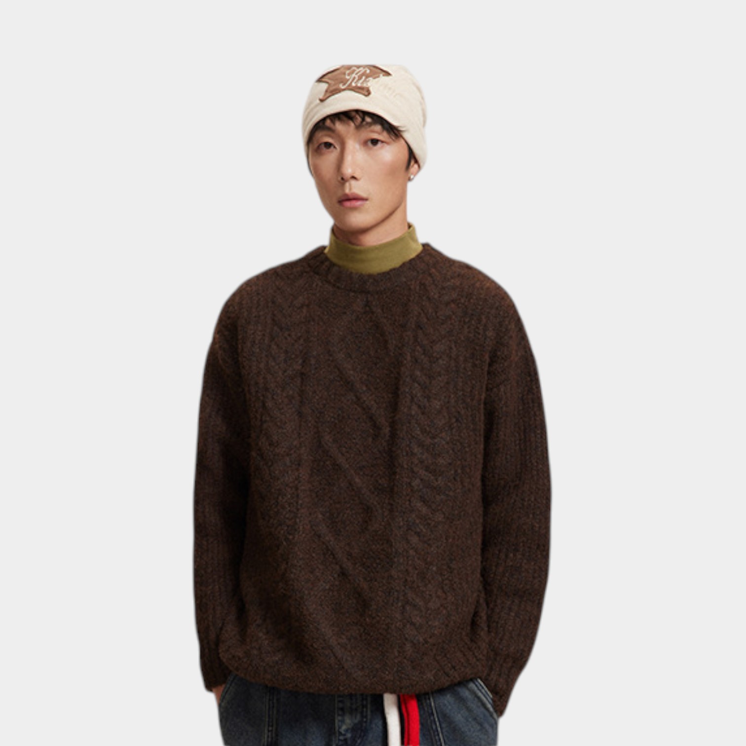 Herren Oversized Langarm Strickpullover