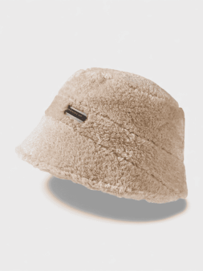 Milk Huhu Plush Thickened Fisherman Hat South Korea Autumn and Winter Ear Protection Warm Hat Girl Temperament High-grade Flat Top Basin Hat