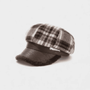 Japanese British Retro Plaid Octagonal Cap Thickened Stitching Leather Warm Beret Autumn and Winter South Korea Newsboy Cap