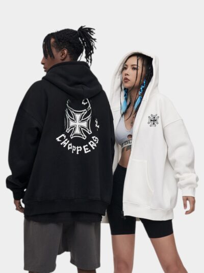 RFSD men's clothing | 2023 autumn and winter new fashion brand fleece-lined thickened printed hooded sweater heavy 380g coat for men