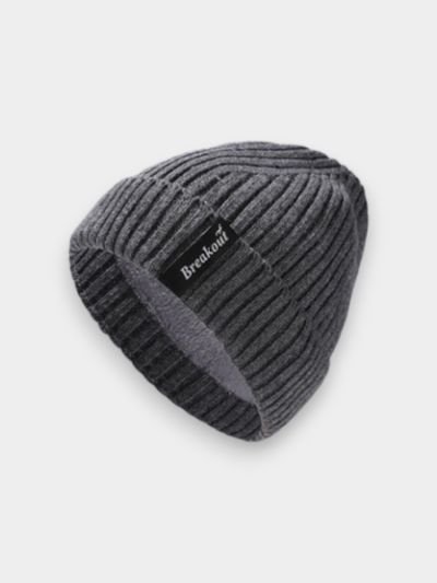 New thickened knitted hat men's winter outdoor cold-proof earmuffs cap solid color casual big head circumference warm hat