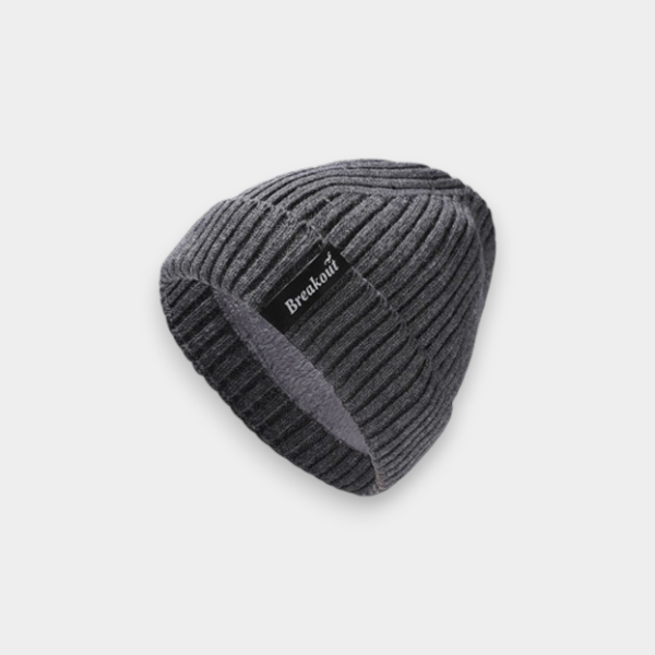 New thickened knitted hat men's winter outdoor cold-proof earmuffs cap solid color casual big head circumference warm hat