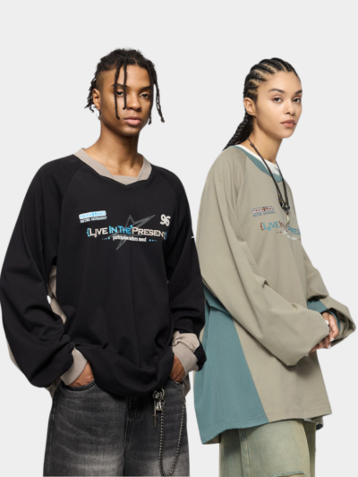 Unisex Sweatshirt mit Textdruck und langen Ärmeln