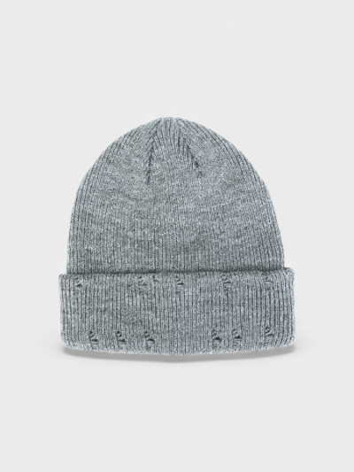 Autumn and Winter popular vintage ripped knitted hat embroidered LOGO warm flanging wool hat wholesale hip hop fashion cold hat