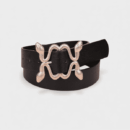 New Women's Four Snake Litchi Pattern Belt Cross-border E-Commerce Punk Snake Buckle Black European Market Spot Women's Belt