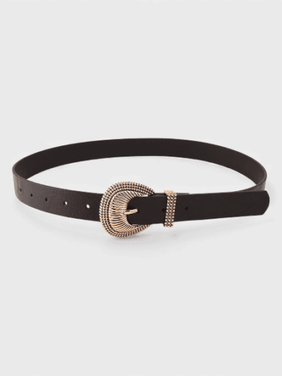 New women's Golden Shell buckle head two-piece black belt versatile fashion cross-border in stock supply one-piece delivery