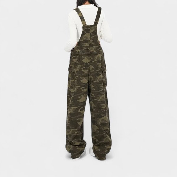 OREETA, American retro cross-border tooling camouflage suspenders autumn loose tide brand wide leg casual suspenders