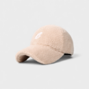 Autumn and Winter new baseball cap Women's lambswool warm peaked cap solid color simple hard top hat men's fashion face-looking small