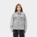 Damen Oversized Jeansjacke mit langen Ärmeln