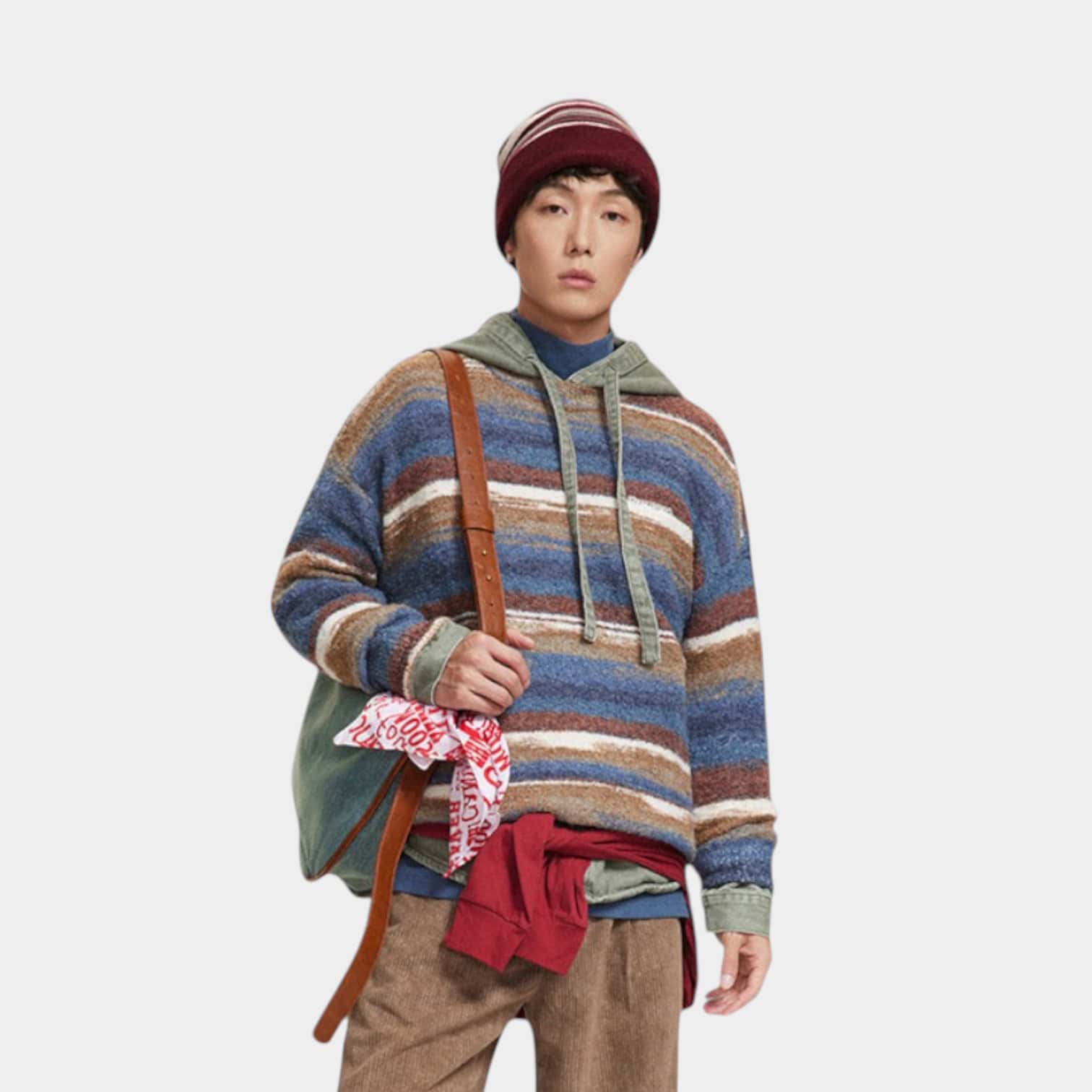 Gestreifter Herren Strickpullover mit langen Ärmeln – Bild 3