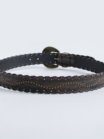 2024 new women's vintage old threading rivet embossed brown belt women's personality vintage cross-border belt - copy