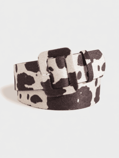 Y2K Young Girl All-match Imitation Horse Wool Milk Pattern Belt Cross-border Wide Brown Mao Mao Bag Buckle Spot Women's Belt