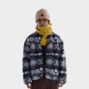 American Retro Double-sided Fleece Jacket Indian Pattern Contrast Collar fleece-lined Jacket for Men and Women