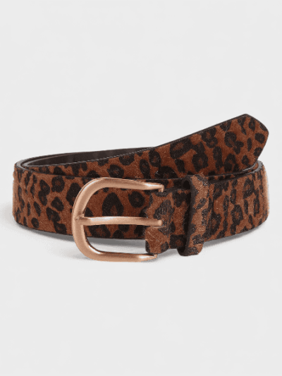 New Little Red Book Imitation Horse Hair Leopard Women's Belt Fashion Cross-border Hot Pin Buckle Factory Direct Spot Women's Belt