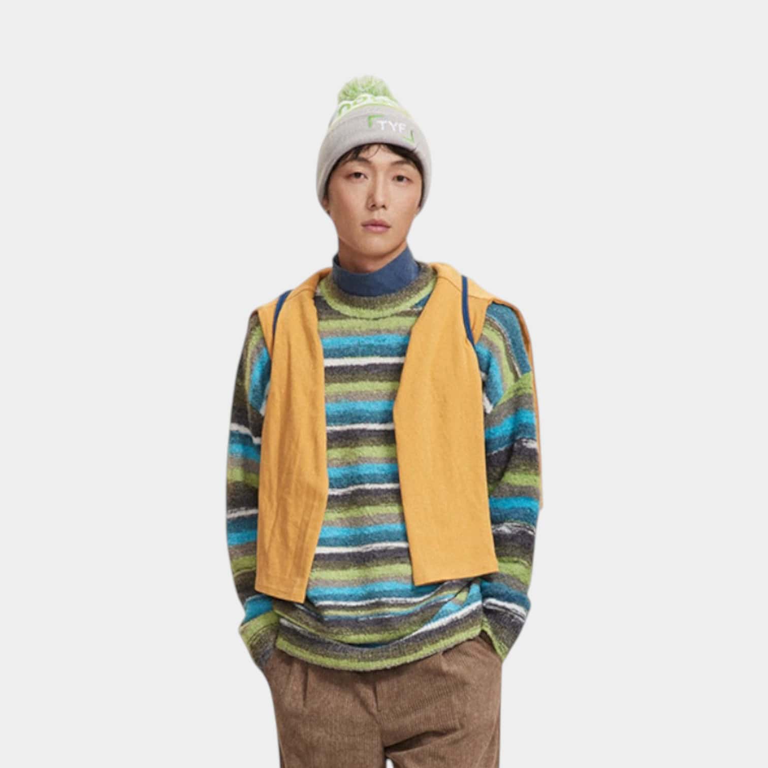 Gestreifter Herren Strickpullover mit langen Ärmeln – Bild 5